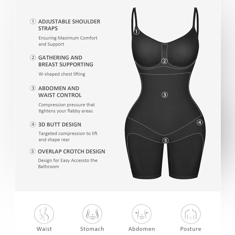 FEELINGIRL TUMMY CONTROL BODYSUIT BUTT LIFTER SHAPEWEAR - Picture 6 of 11